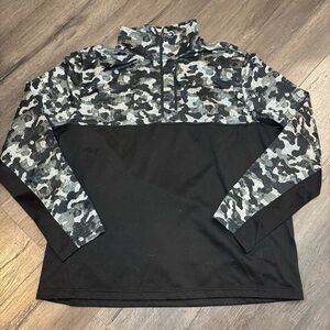 The North Face Men's 2XL Gray Camo Black Long Sleeve 1/4 Zip Fleece Pullover
